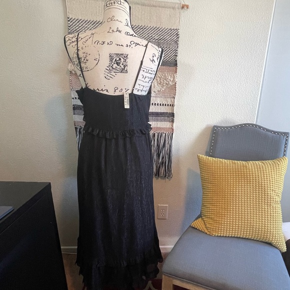 Madewell Petite Shimmer ruffle Cami dress. MIDI length. - Picture 4 of 4